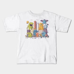 Monster in da City Doodle 1 Kids T-Shirt